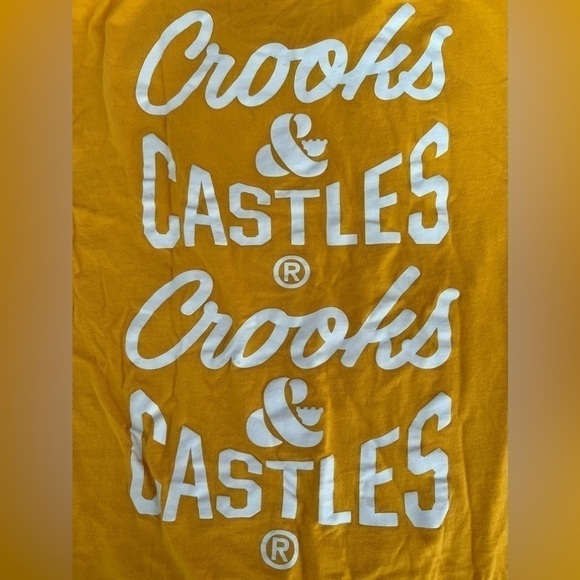 CROOKS & Castles Yellow Teen Men’s Small Preloved T-Shirt, Good Condition - Picture 4 of 8